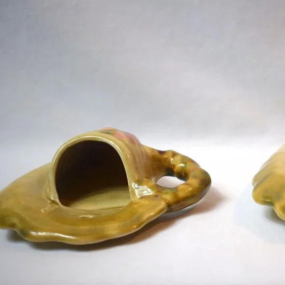 Pair Vintage Hull Pottery Woodland Wall Pocket Vases